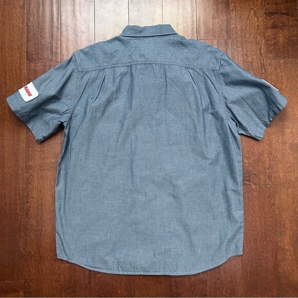 Carhartt Men's “Loose Fit” Blue Work Shirt, Lots of Patches, Size Large - Picture 7 of 11
